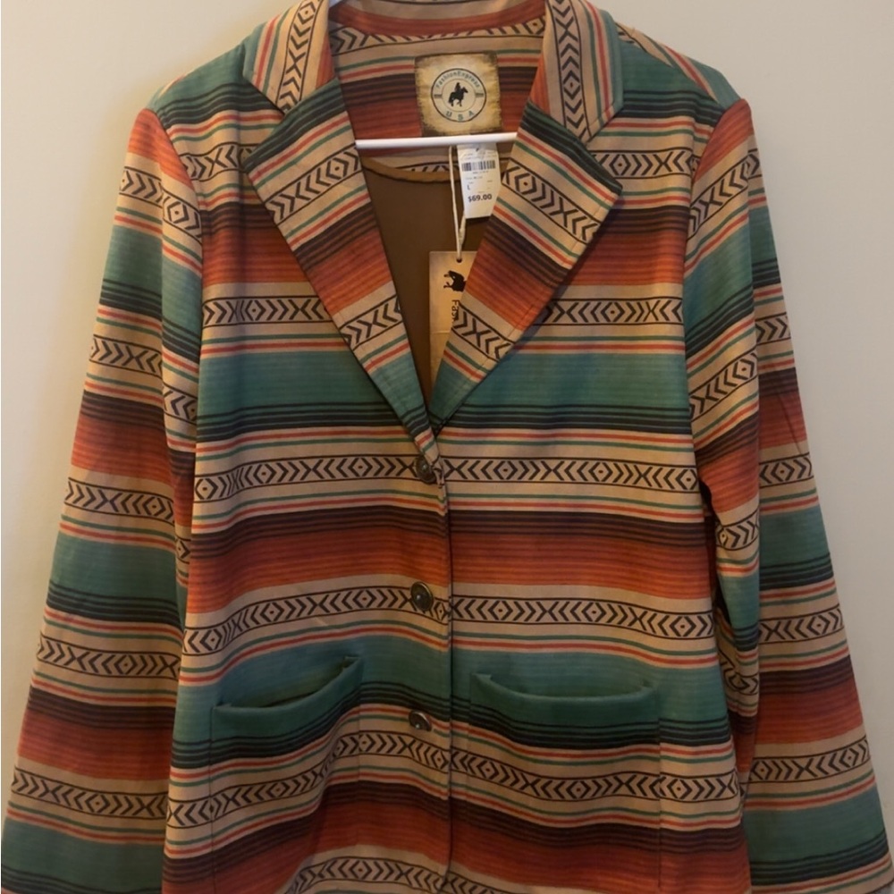 Colorful Striped Women's Blazer